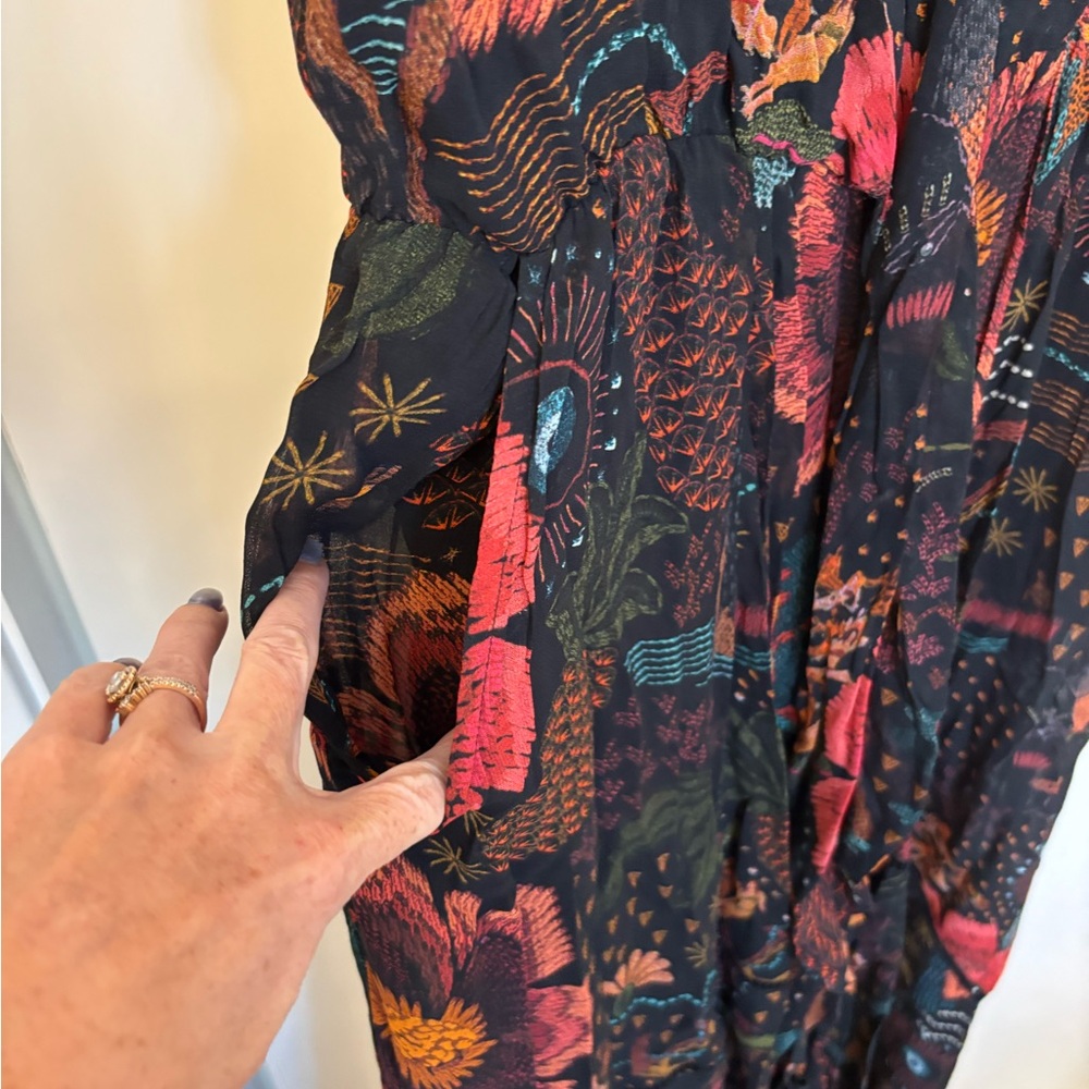 FARM Rio Black and Orange Flutter Sleeve Maxi Sundress - Picture 6 of 11